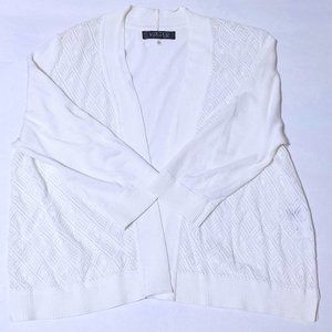 Kasper 3/4 sleeve white cardigan